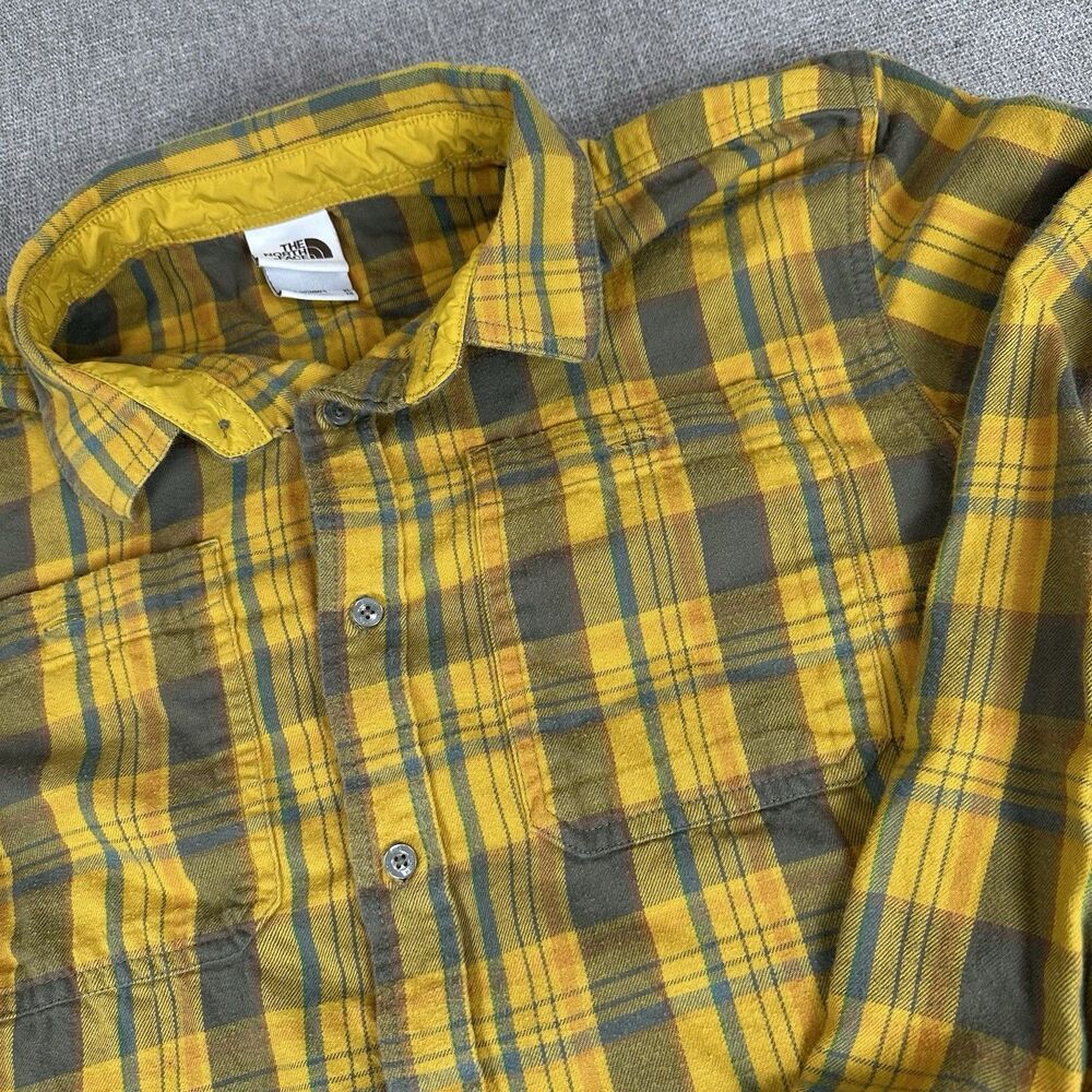 North Face Shirt Adult Mens XL Blue Plaid Tartan Flannel Heavy Outdoor
